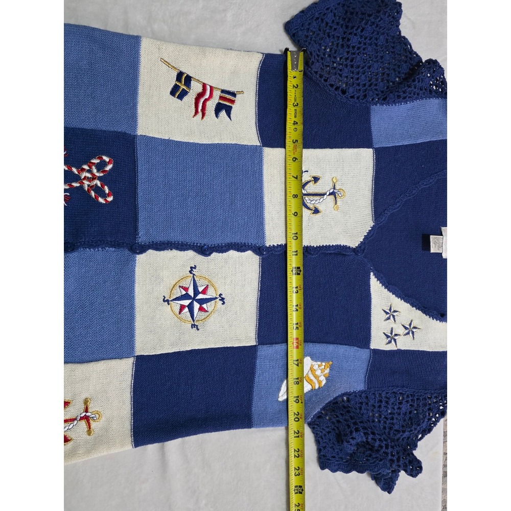 Vintage Jenny Nautical Patchwork Embroidered Card… - image 5